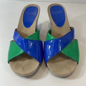 Mootes Tooties Blue and Green Wedge Shores Size 6.5
